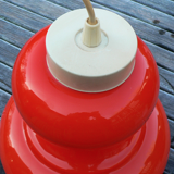 Suspension lamp globe bell opaline orange design 70