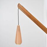 Solid pine gallows lamp, France, circa 1960
