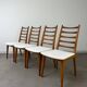 4 Scandinavian chairs, teak with boucle seats.