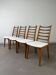 4 chaises scandinaves, teck assises bouclettes
