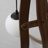 Sculptural table lamp with globe