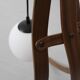 Sculptural table lamp with globe