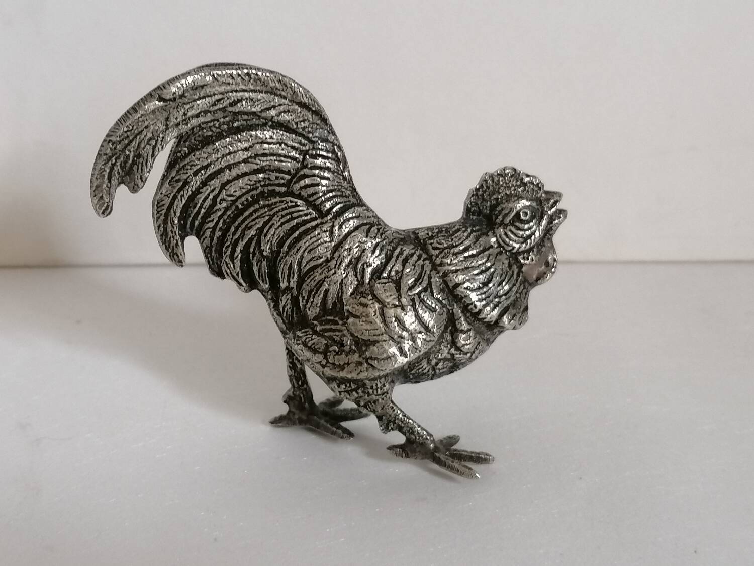Duo of silver-plated roosters