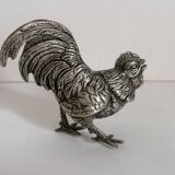 Duo of silver-plated roosters