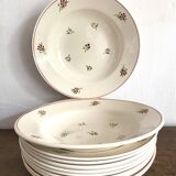 Niderviller soup plates with red and green decor