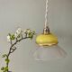 Vintage lampshade ride in yellow and transparent glass