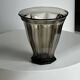 Smoked molded glass vase H:17cm