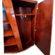 Armoire Art Déco ronce de noyer, marqueterie, portes galbées—années 30