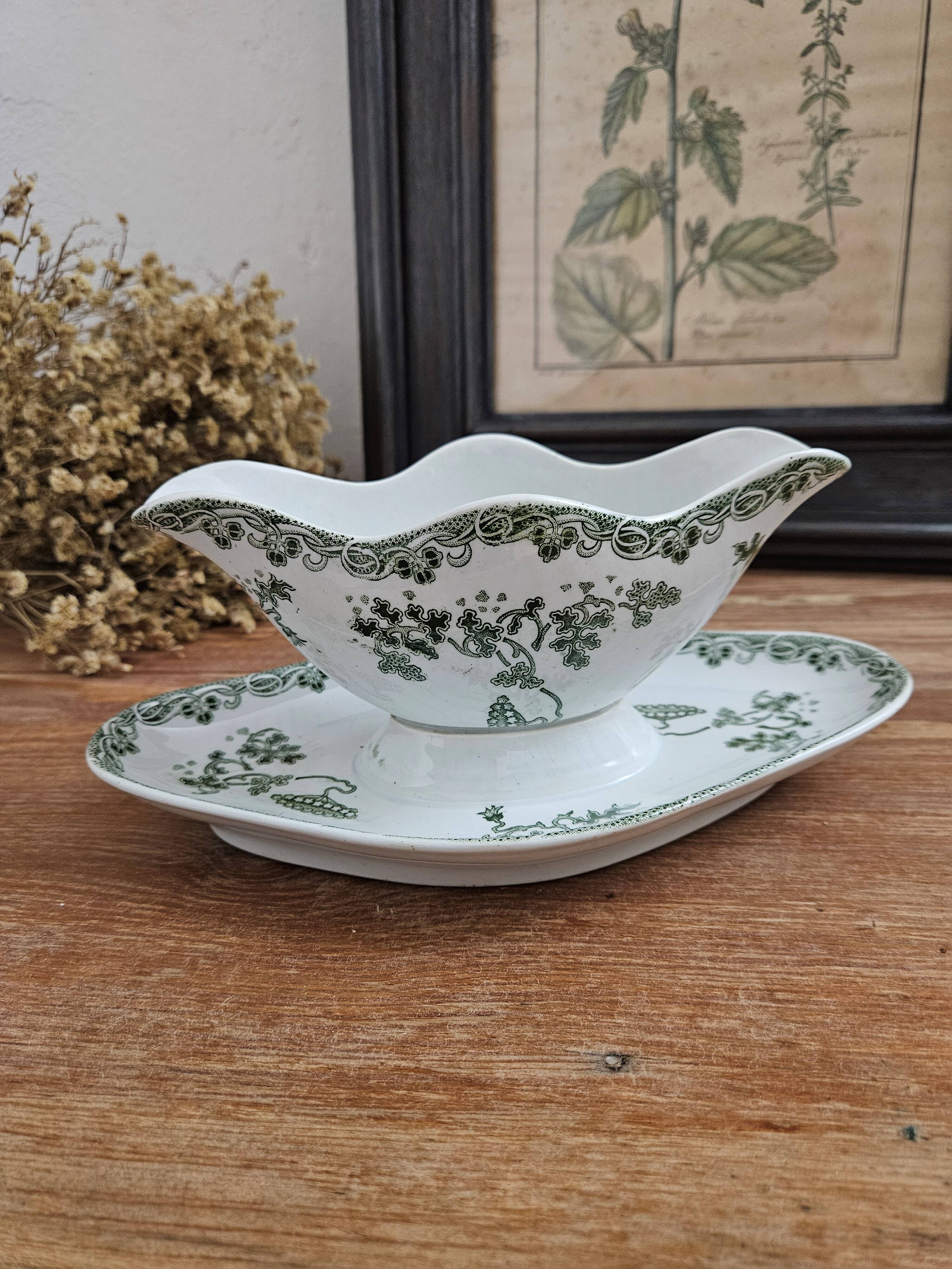 Saucière en Faïence de St Amand & Hamage - Vaisselle Ancienne