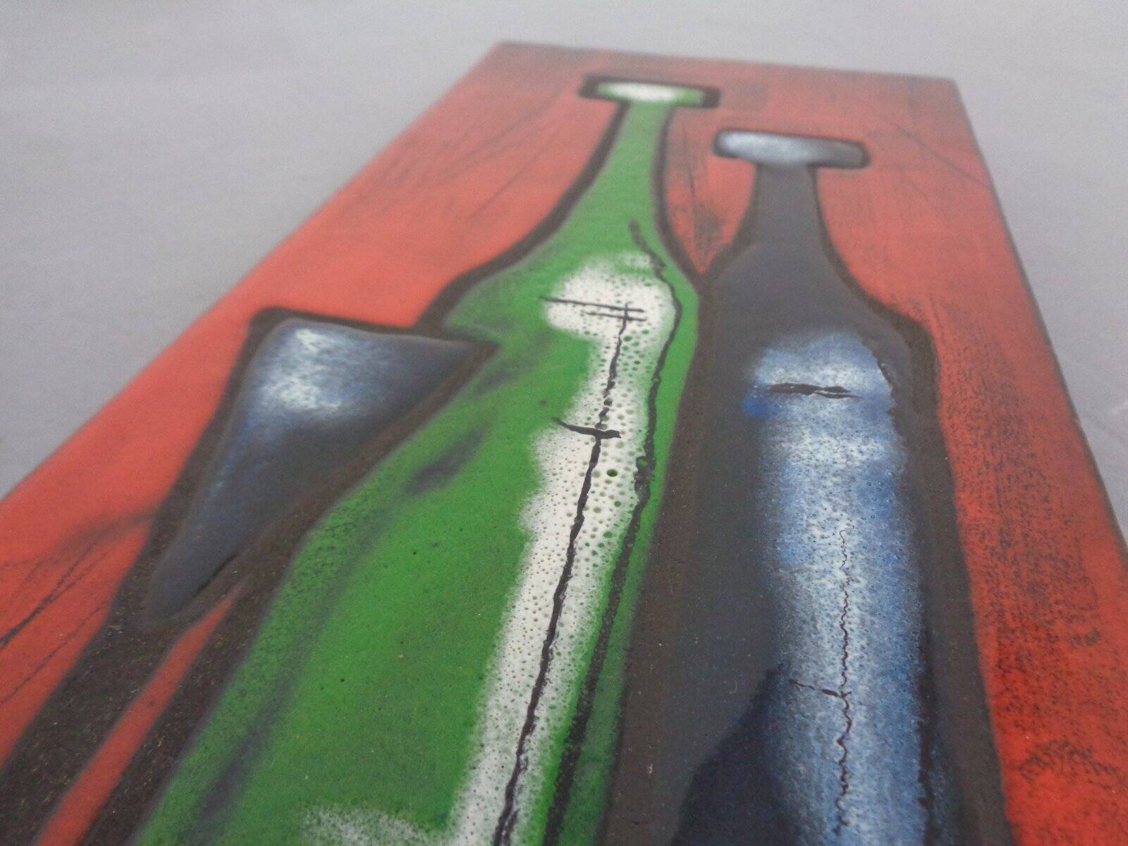 Mid-Century Glazed Studio Ceramic Wall Plaque, 1960s