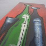 Mid-Century Glazed Studio Ceramic Wall Plaque, 1960s