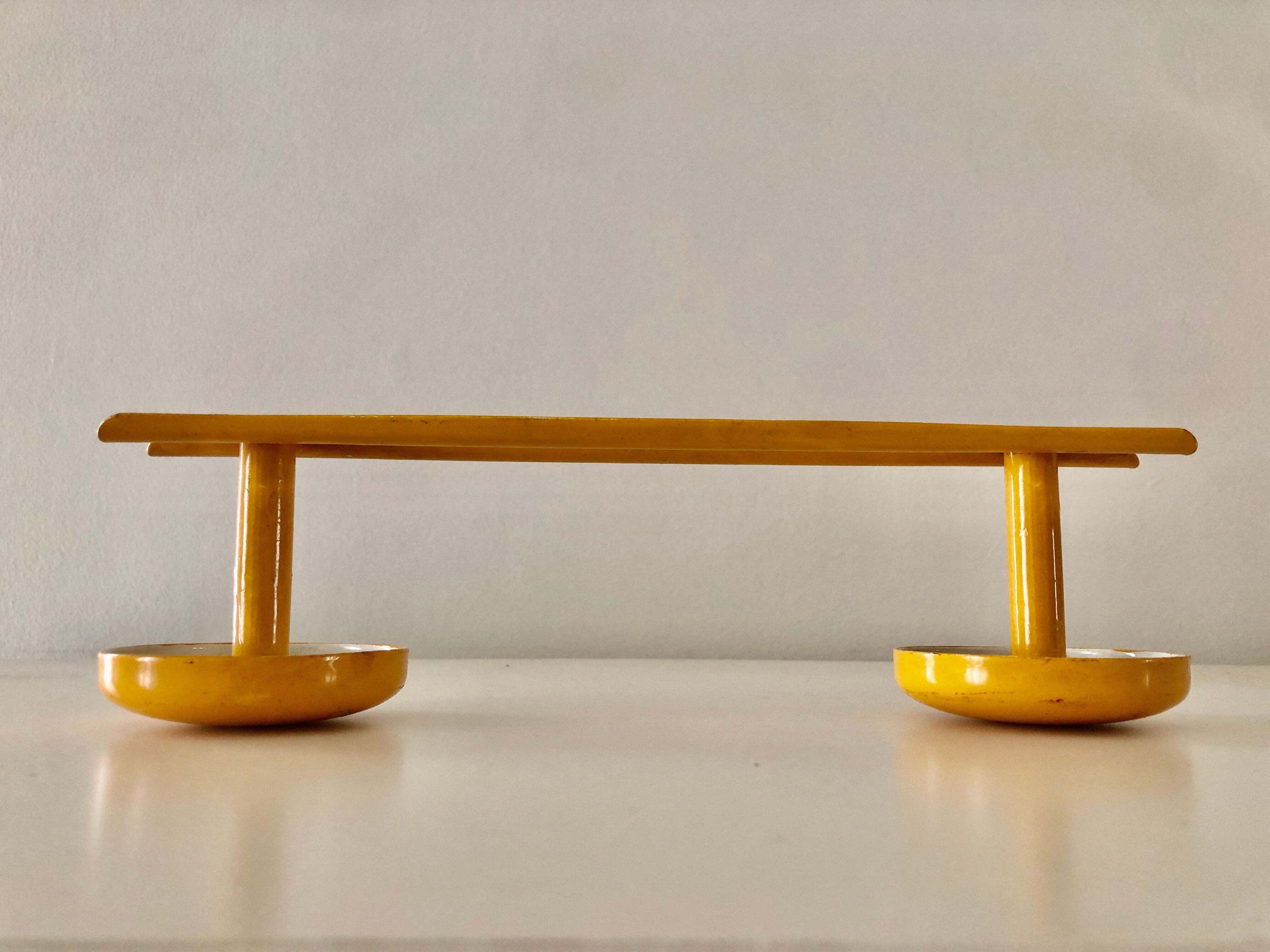 Yellow retro coat rack
