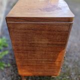 Bedside table in varnished wood veneer, 1950s-1960s