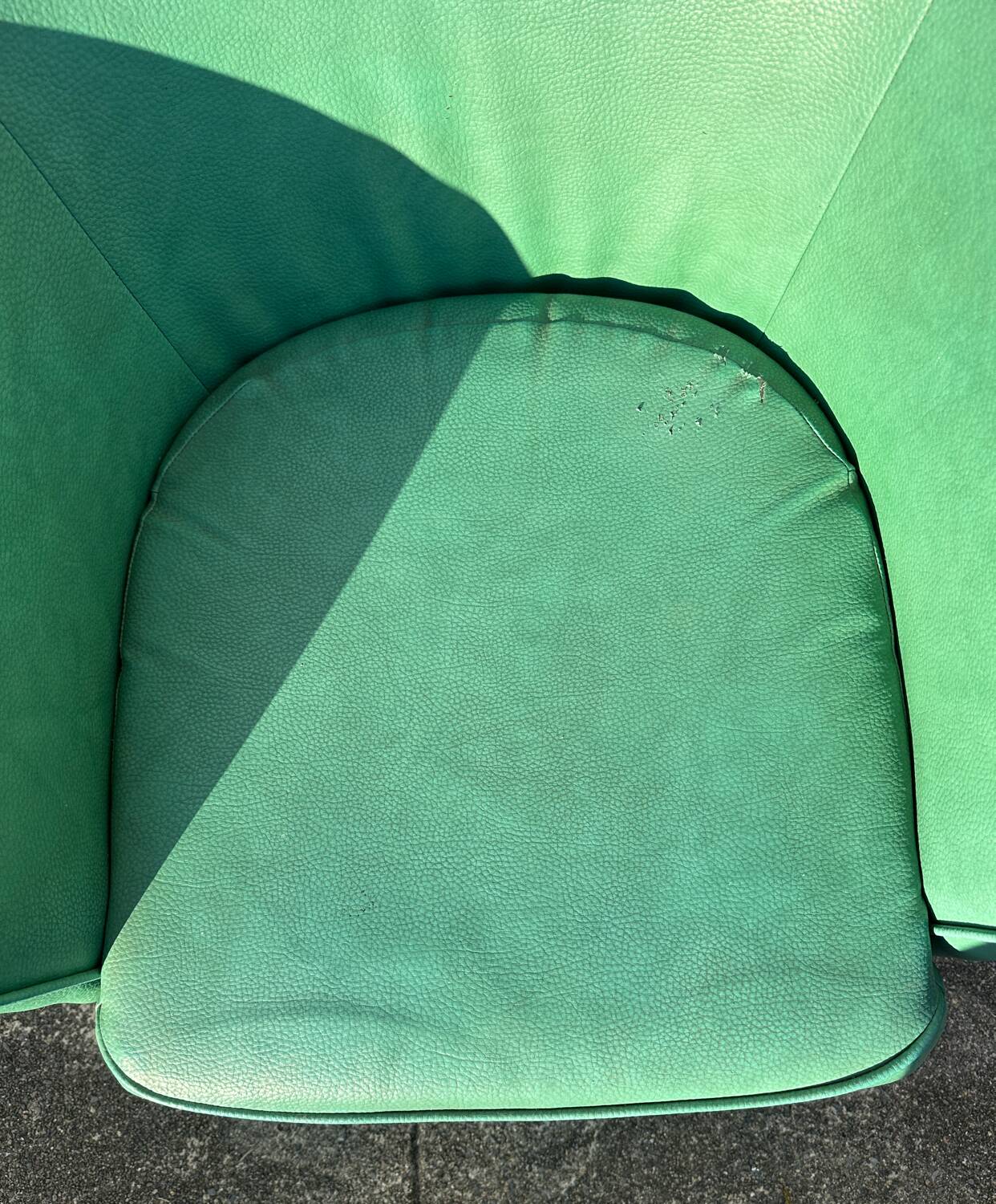 Vintage green leather club chair, antique green leather sofa.