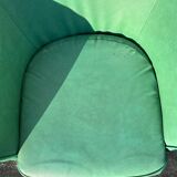 Vintage green leather club chair, antique green leather sofa.