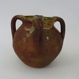 Old oil jug with 3 handles and spout. XIXth