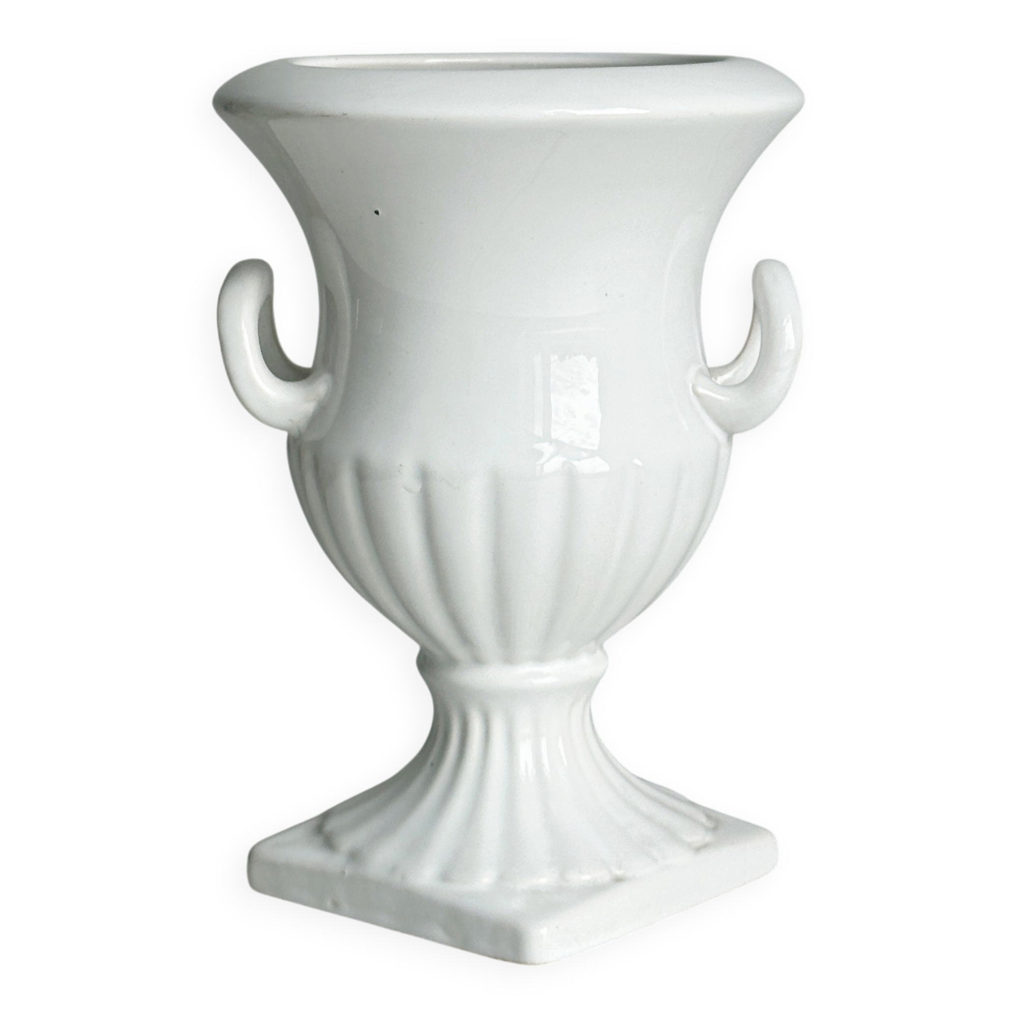 Médicis cache-pot vase in white porcelain