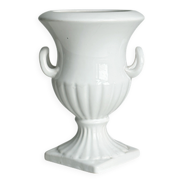 Médicis cache-pot vase in white porcelain