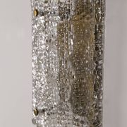 Large pressed glass and brass wall lamp, Denmark, 1960s