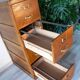 Old file cabinet, oak and brass, early 20th century