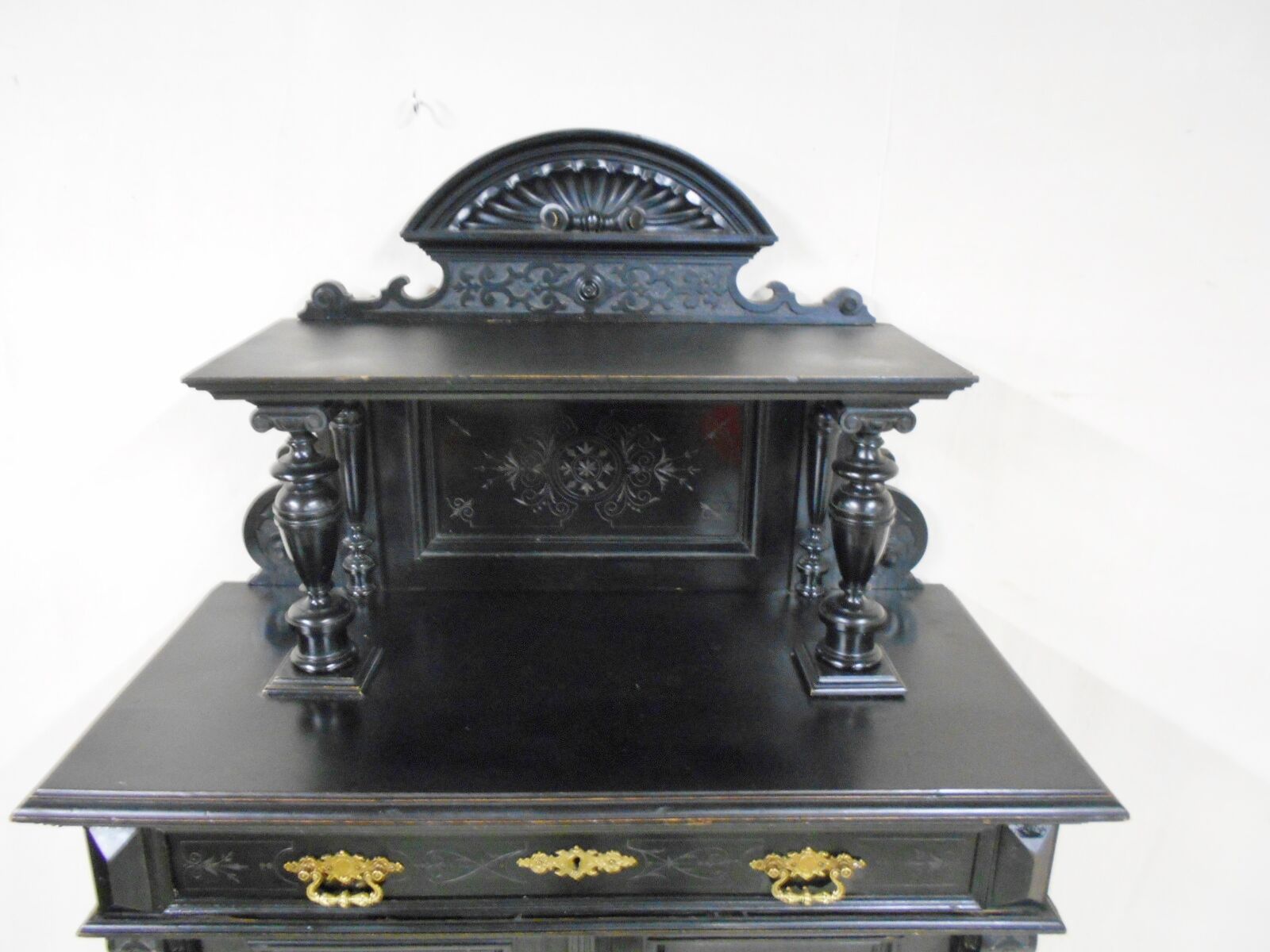 Blackened wooden buffet