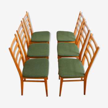 Suite of 6 Scandinavian dining chairs 1960s