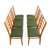 Suite of 6 Scandinavian dining chairs 1960s