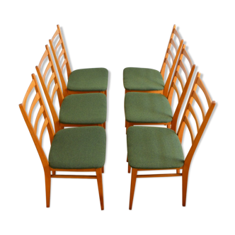 Suite of 6 Scandinavian dining chairs 1960s