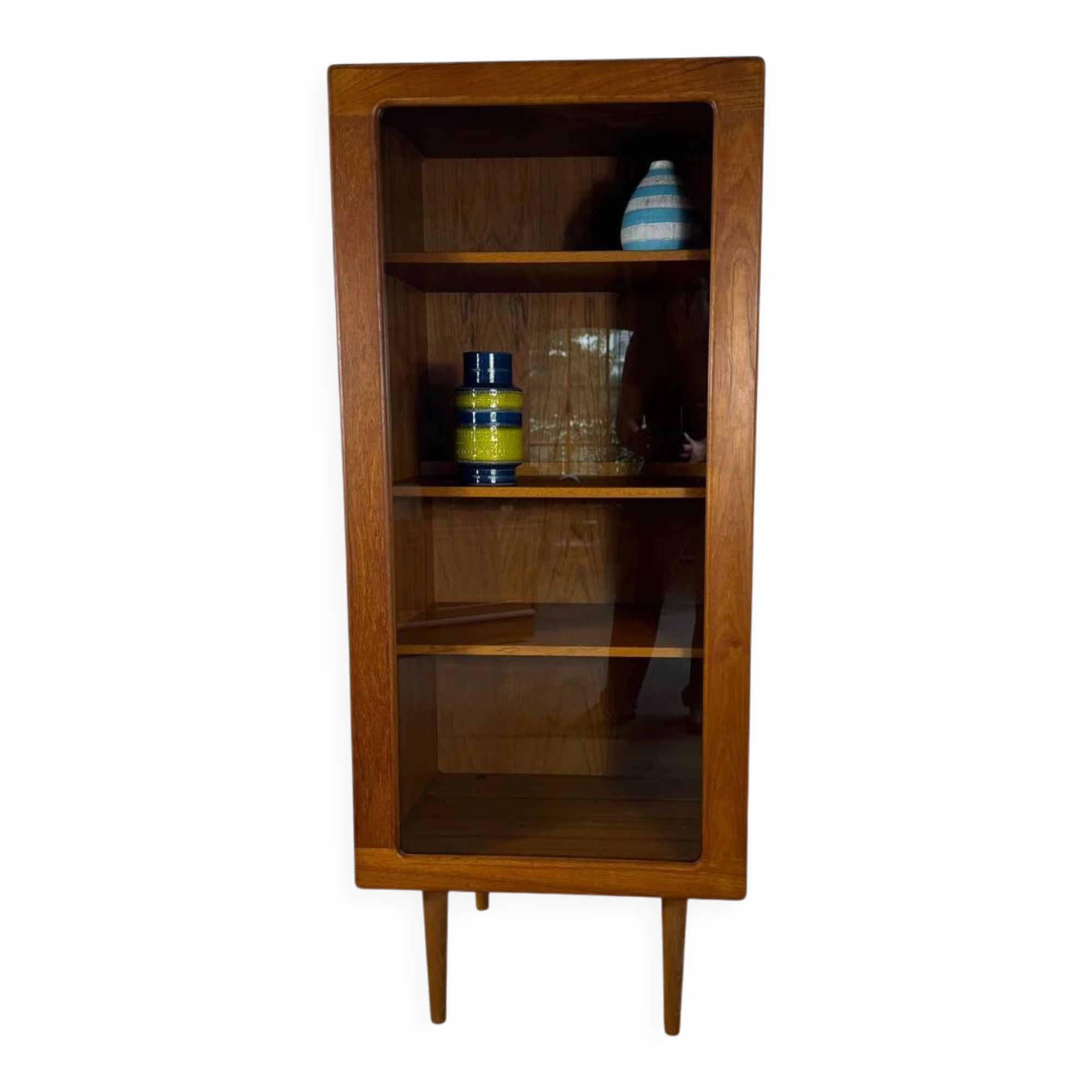 Meuble en teck avec porte en verre, Danemark 1960