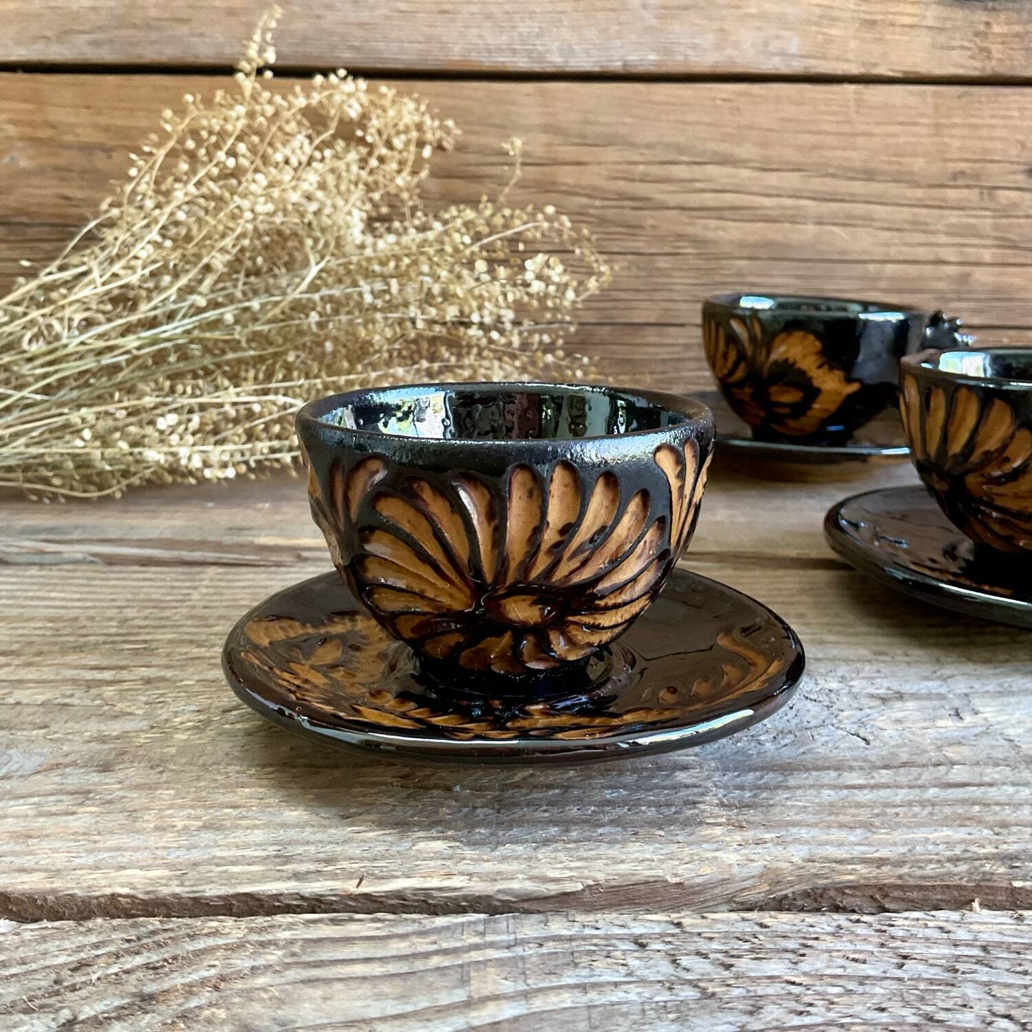 6 tasses artisanales vintage
