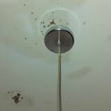 Space art green cone pendant light with chrome surround from the 80s