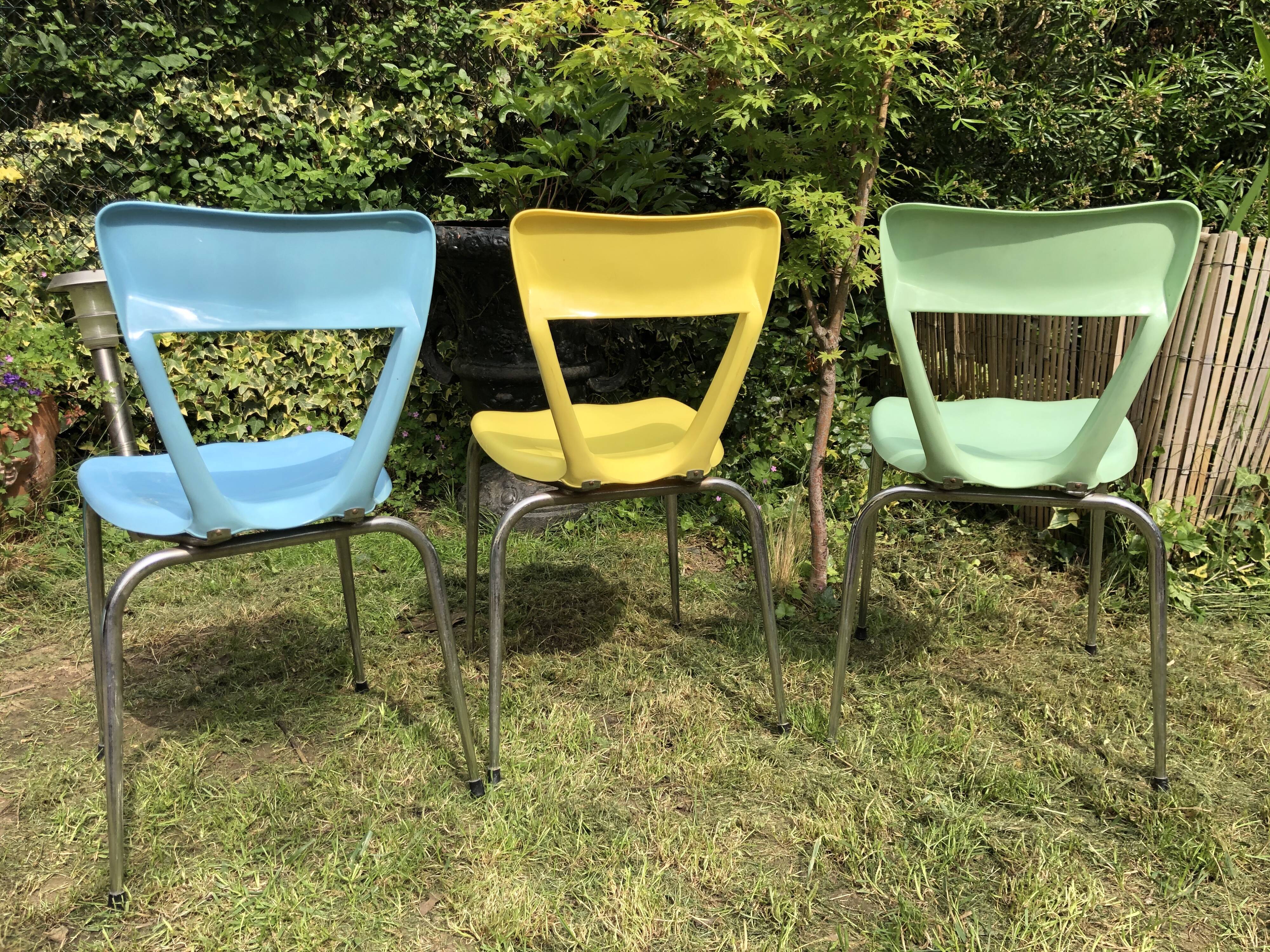 Set of three vintage Gilac chairs