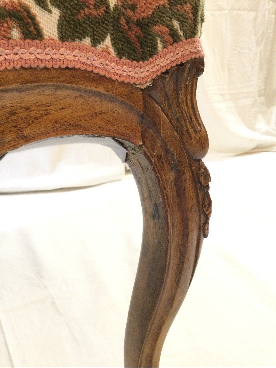 Louis xv style armchair in walnut