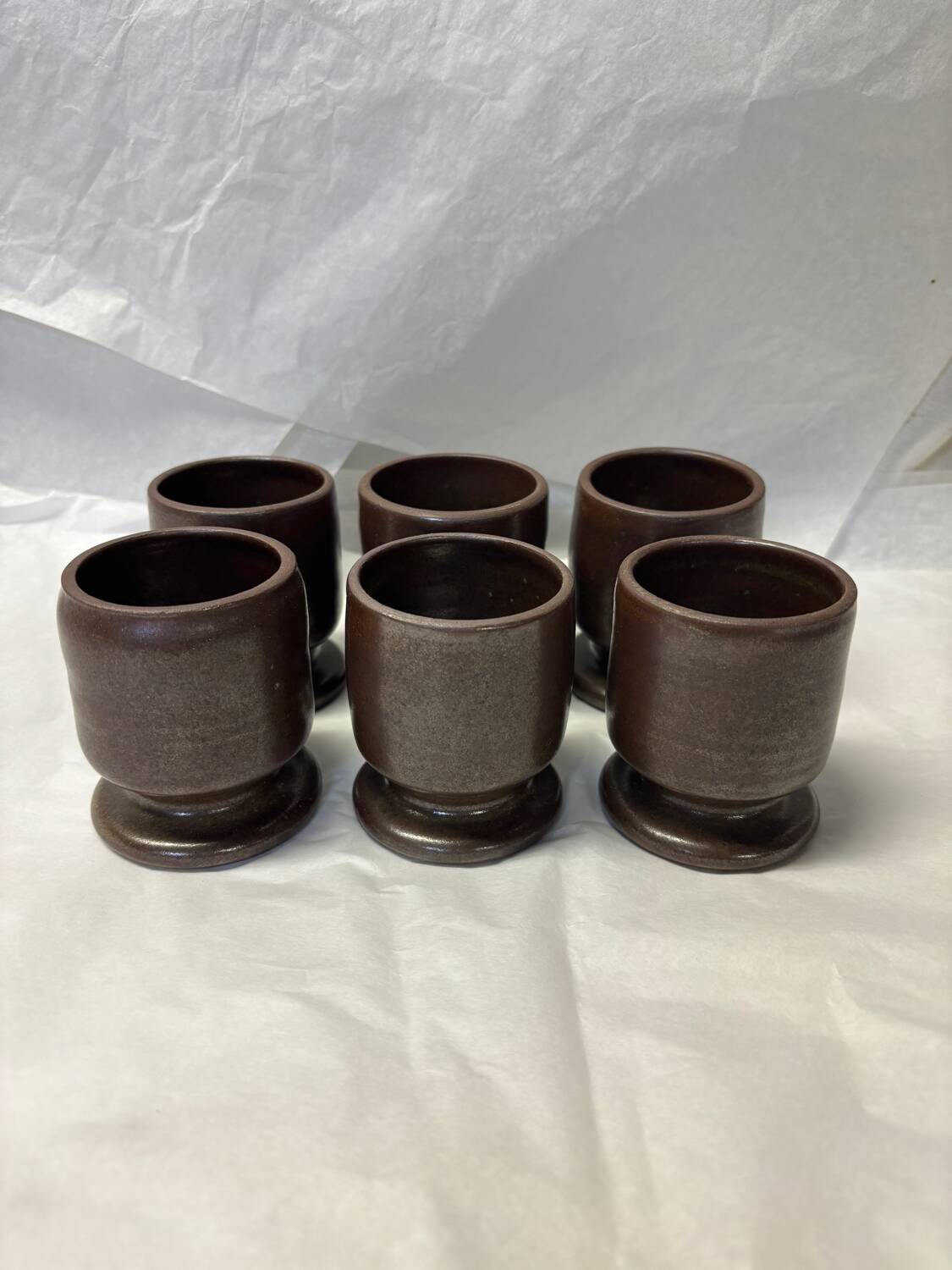 Set of 6 stoneware cups or glasses