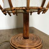 Louis Sognot vintage rattan lamp