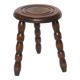 Tabouret tripode bois tourné