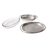 Silver Plated Venison Dish with Pyrex Glass Casserole Dish by Sabattini, Italy