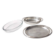 Plat à chevreuil en métal argenté avec cocotte en verre Pyrex de Sabattini, Italie