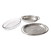 Silver Plated Venison Dish with Pyrex Glass Casserole Dish by Sabattini, Italy
