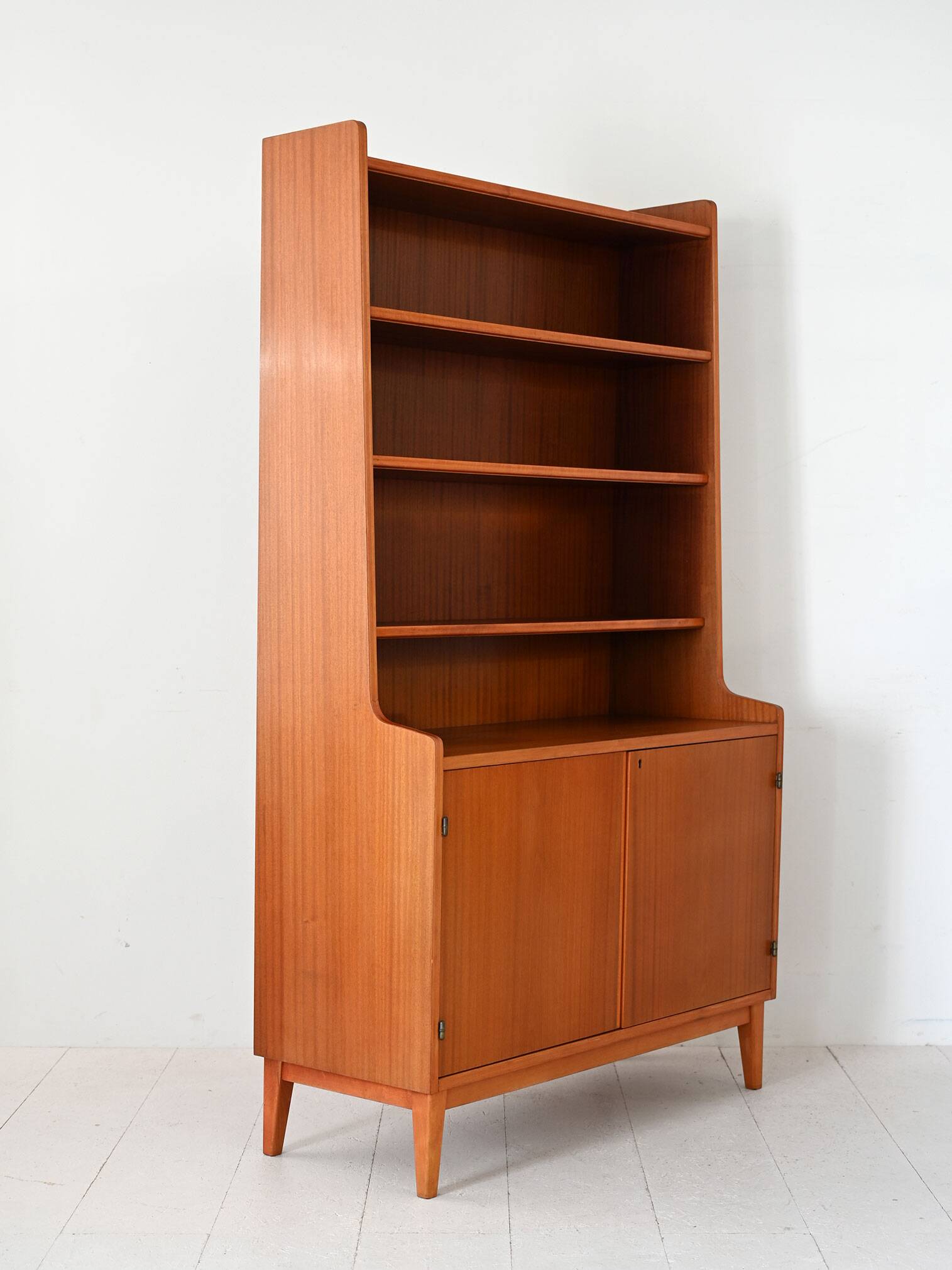 Swedish teak bookcase with hinged doors