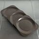 Set of Three Enamelled Steel Plates Space Age Design 70's (Swiss Made)