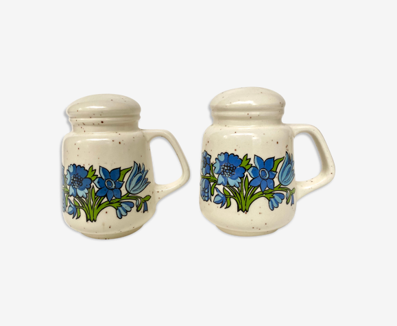 Salière poivrière en grès vintage