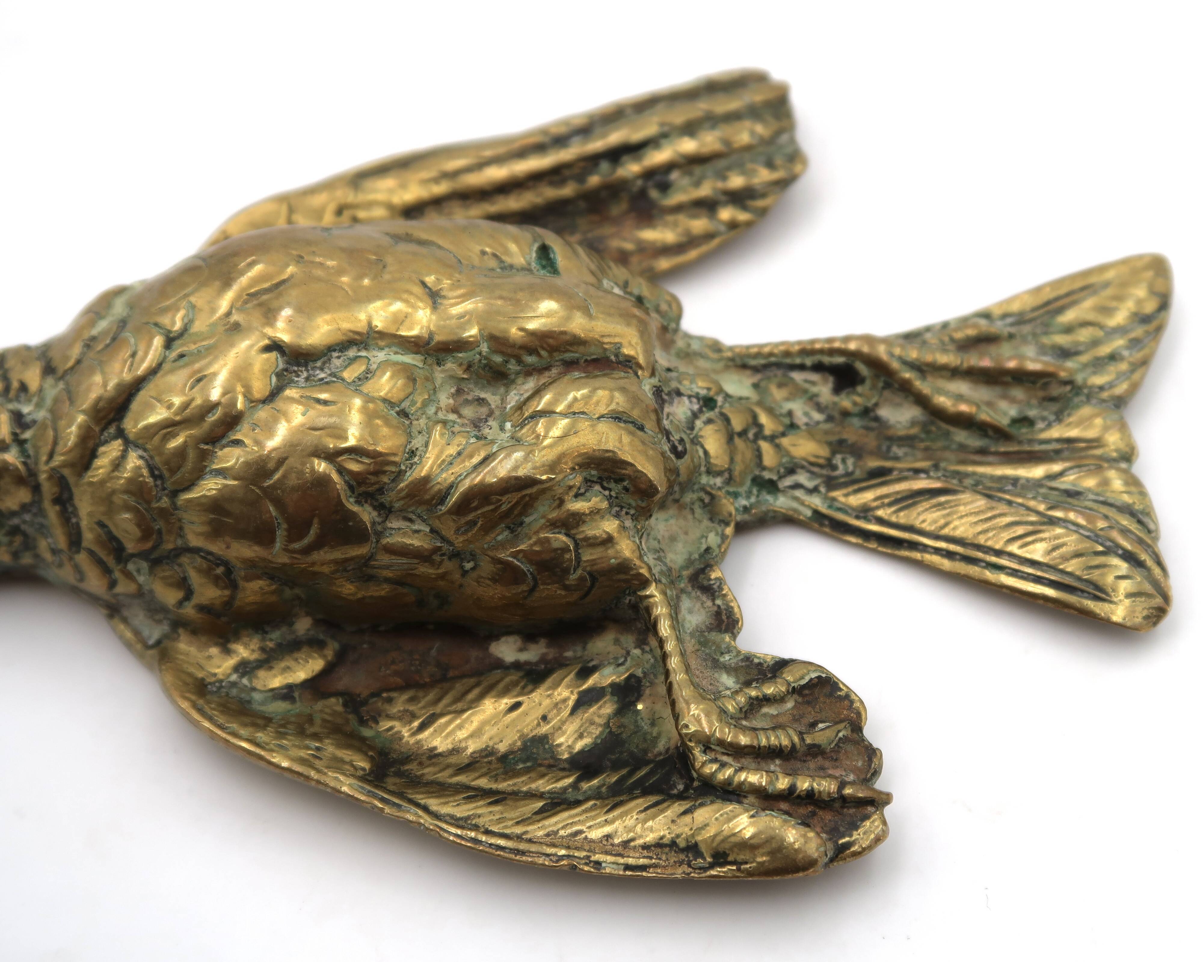 Art Deco bronze sculpture, injured bird, 1920s.