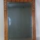 Miroir biseauté Art déco en chêne et stuc