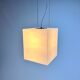 White plastic design cube pendant by Delta light Belgium, 1990s
