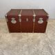 Vintage wooden and metal travel trunk