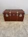 Vintage wooden and metal travel trunk