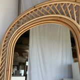 Rattan foot mirror with braces H:2m
