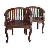 Pair of colonial style armchairs