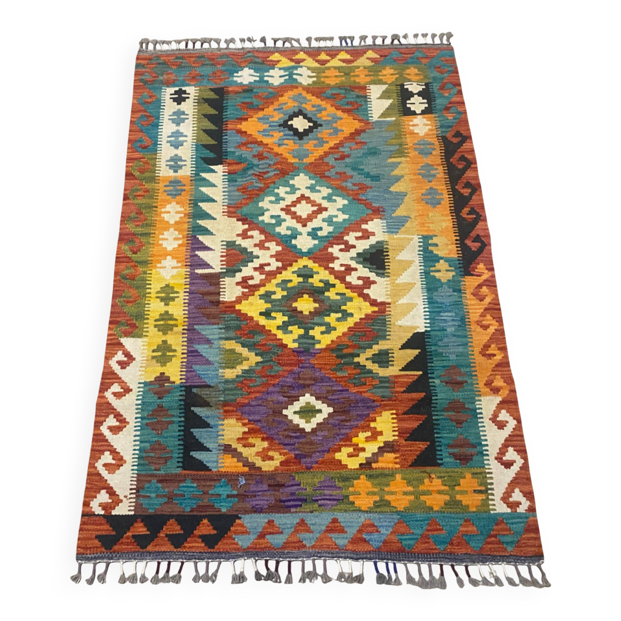 Tapis kilim afghan fait main 149 x 100 cm